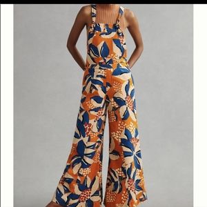 Farm Rio NWT Deep V-Neck Wide-Leg Jumpsuit